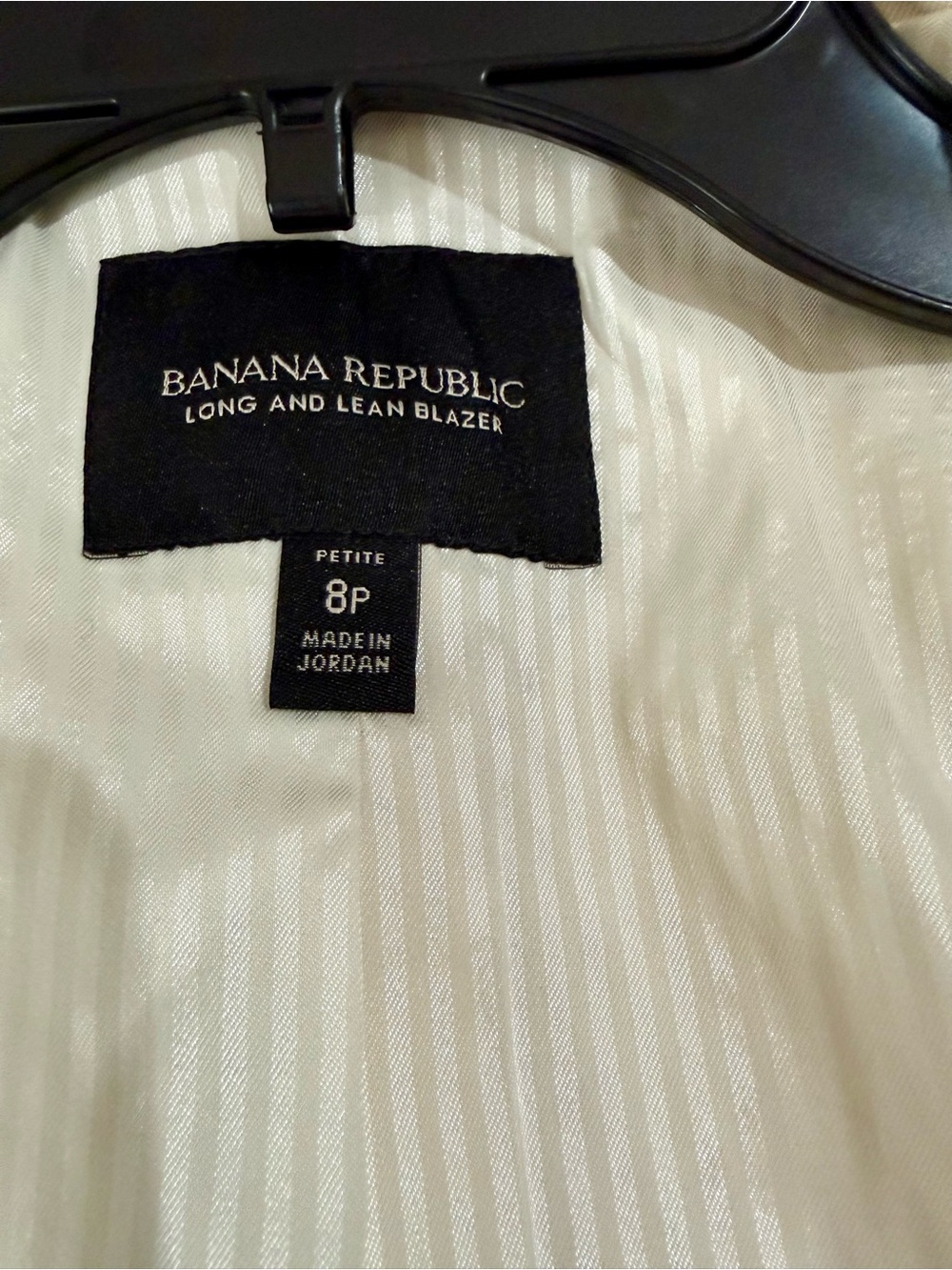 Banana Republic Petite Blazer Long & Lean in Cream/Soft Beige — Size 8P (EUC) - Picture 5 of 6